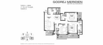 Floor Plan in 4 BHK Apartment at Smart World Sky Arc, Sector 69 – for Sale