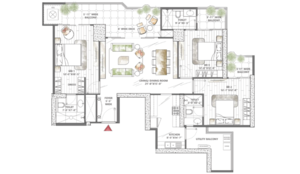 Floor Plan in 4 BHK Apartment at Smart World Sky Arc, Sector 69 – for Sale