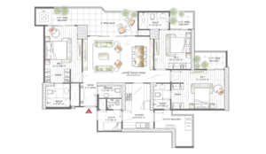 Floor Plan in 4 BHK Apartment at Smart World Sky Arc, Sector 69 – for Sale