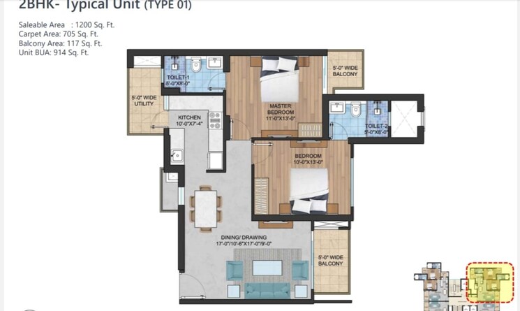 Floor Plan, urbainia-grid1 4 Bedroom 2685 Sq.Ft. Apartment In Sector 25 Yamuna Expressway Greater Noida 9054647