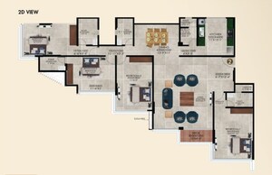 Floor Plan in 4 BHK Apartment at Ajmera Prive, Juhu – for Sale