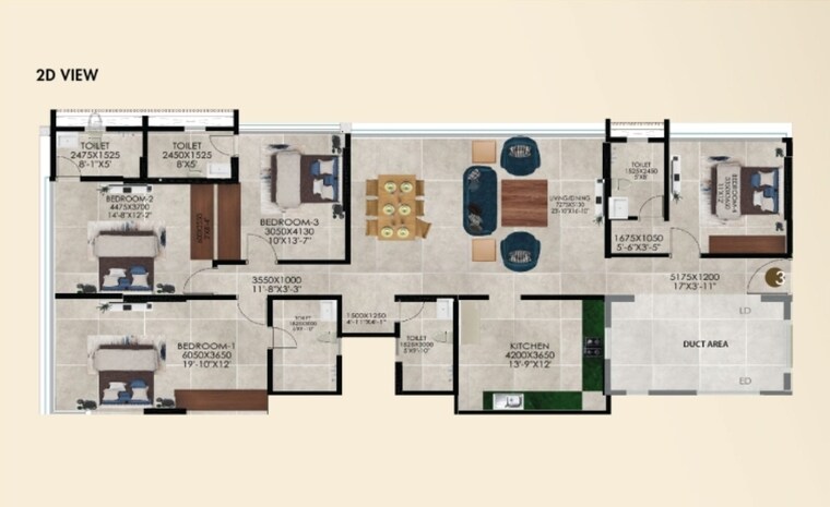 Floor Plan, ajmera-prive 4 Bedroom 1734 Sq.Ft. Apartment In Juhu Mumbai 9054865