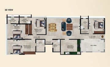 Floor Plan in 4 BHK Apartment at Ajmera Prive, Juhu – for Sale