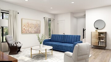Living Room in 4 BHK Apartment at Lodha Palais, Kothrud – for Sale