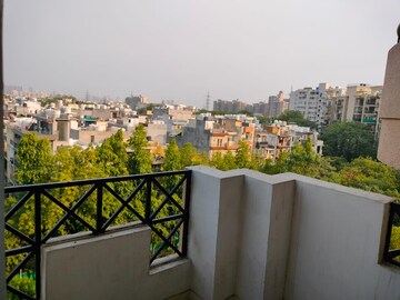 Balcony in 3 BHK Apartment at Ansal Sushant Apartments, Sushant Lok I – for Rent