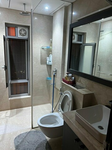 Bathroom in 1 BHK Apartment at K Raheja Heights, Malad East – for Rent