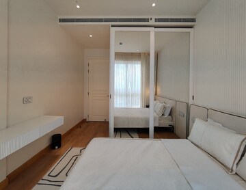 Living Room in 3 BHK Apartment at Bhartiya Leela Residences, Thanisandra Main Road – for Rent