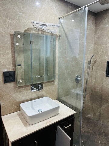 Bathroom in 3 BHK Apartment at Freedom Fighters Enclave – for Rent