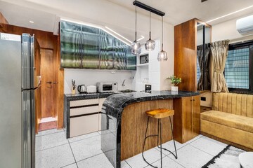 Kitchen in 1 BHK Apartment at Garnet Villa CHS, Khar West – for Rent