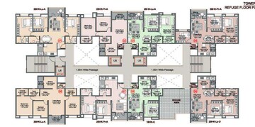 Floor Plan in 2 BHK Apartment at Kohinoor Riverdale, Kharadi – for Sale