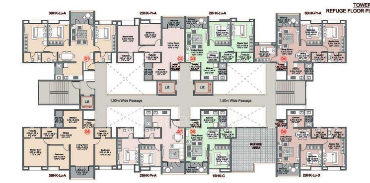 Floor Plan, kohinoor-riverdale 2 Bedroom 767 Sq.Ft. Apartment In Kharadi Pune 9059613