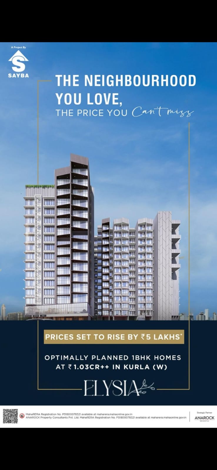 2 BHK 729 Sq.Ft. Apartment in Sayba Elysia