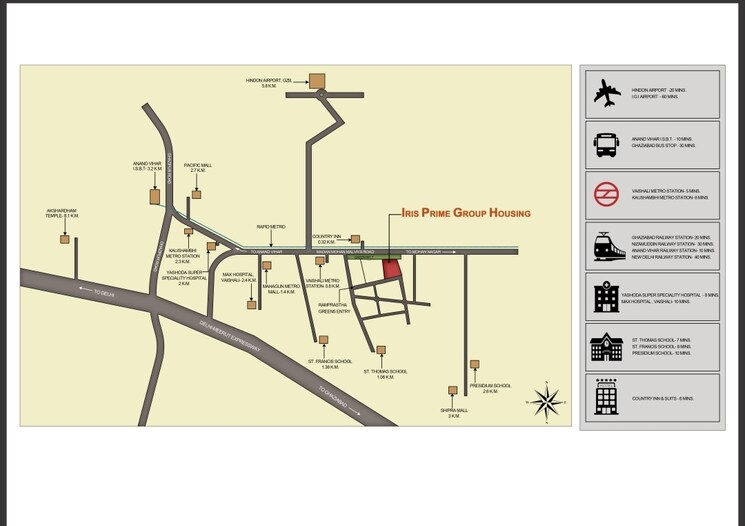 Map Location, ramprastha greens 4 Bedroom 2650 Sq.Ft. Apartment In Ramprastha Greens Ghaziabad 9060283
