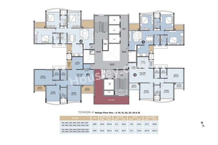 Floor Plan, vtp-altair 2 Bedroom 852 Sq.Ft. Apartment In Kharadi Pune 9060280