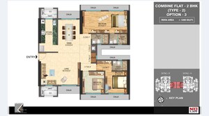 Floor Plan in 3 BHK Apartment at N Rose Northern Hills, Dahisar East – for Sale