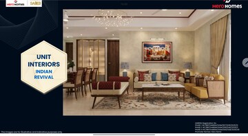 Living Room in 3 BHK Apartment at Hero Homes Palatial, Sector 104 – for Sale