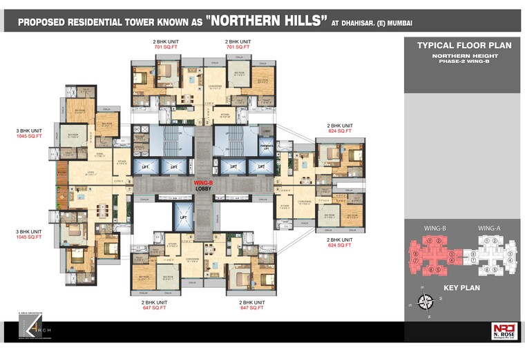 Floor Plan, n-rose-northern-hills 2 Bedroom 624 Sq.Ft. Apartment In Dahisar East Mumbai 9061122