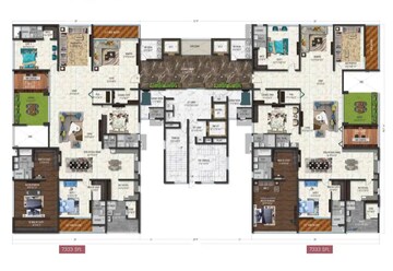 Floor Plan in 4 BHK Apartment at Sri Fortune Sonthalia Sky Villas, Kokapet – for Sale
