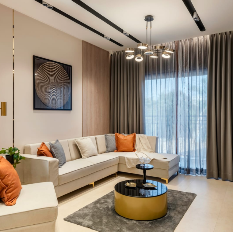 Living Room, unique-k-pune 3 Bedroom 1116 Sq.Ft. Apartment In Bavdhan Pune 9061406