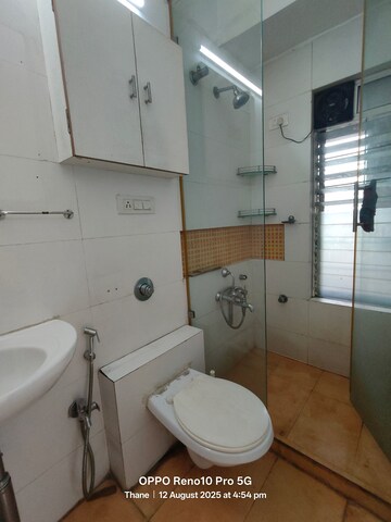 Bathroom in 3 BHK Apartment at Ashar Monarch, Kolshet – for Rent
