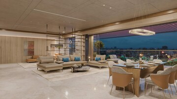 Living Room in 4 BHK Apartment at Constera Anamika High Point, Bodakdev – for Sale