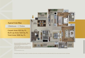 Floor Plan in 3.5 BHK Apartment at Sector 16 Greater Noida – for Sale