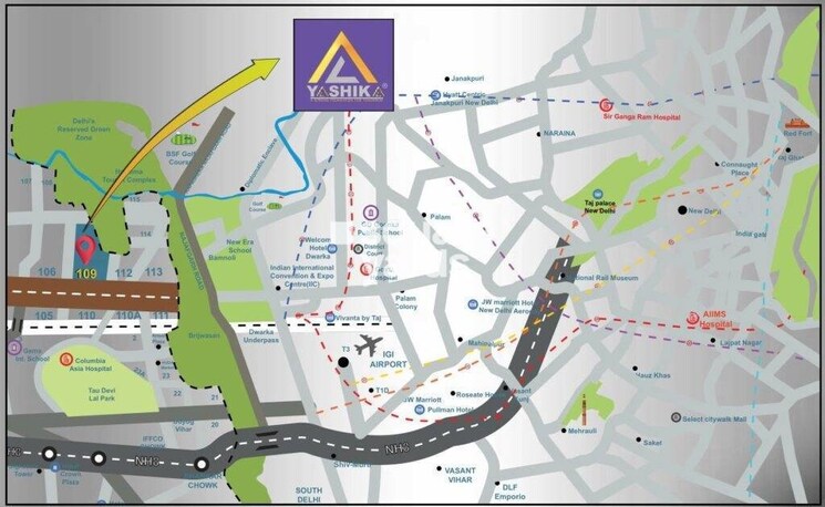 Map Location, yashika-platina-street Commercial Shop 624 Sq.Ft. In Sector 109 Gurgaon 9062338