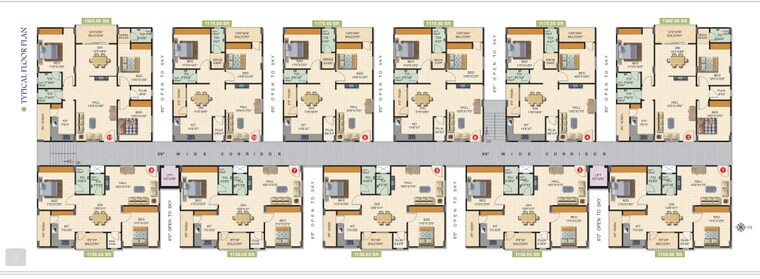 Floor Plan, bachupally 2 Bedroom 1150 Sq.Ft. Apartment In Bachupally Hyderabad 9062550