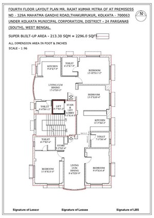 Floor Plan in 4 BHK Apartment at Mahatma Gandhi Road – for Sale