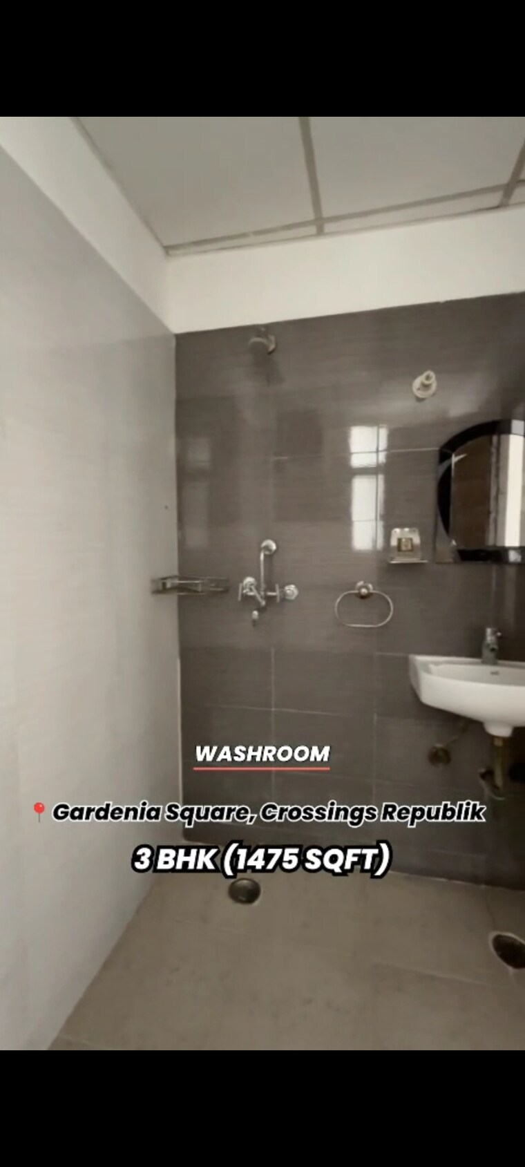 Bathroom, crossing-republik 3 Bedroom 1475 Sq.Ft. Apartment In Crossing Republic Ghaziabad 9063492