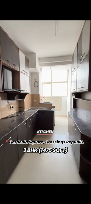 Kitchen in 3 BHK Apartment at Crossing Republik, Crossing Republic – for Sale