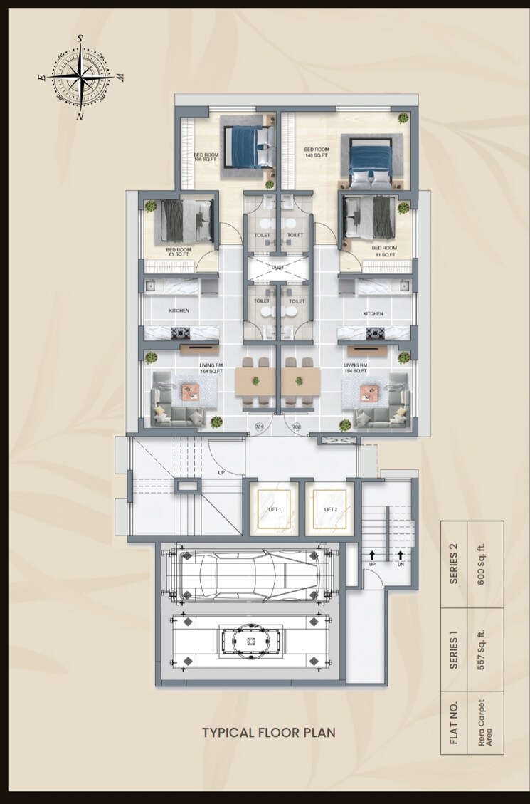 Floor Plan, westinrely-ashwin-heights 2 Bedroom 840 Sq.Ft. Apartment In Goregaon East Mumbai 9063830