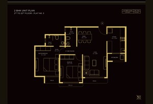 Floor Plan in 2 BHK Apartment at Kabra Tiara, Malad East – for Sale