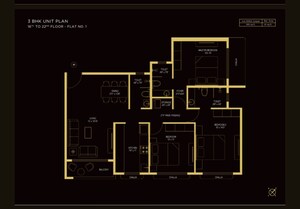 Floor Plan in 3 BHK Apartment at Kabra Tiara, Malad East – for Sale
