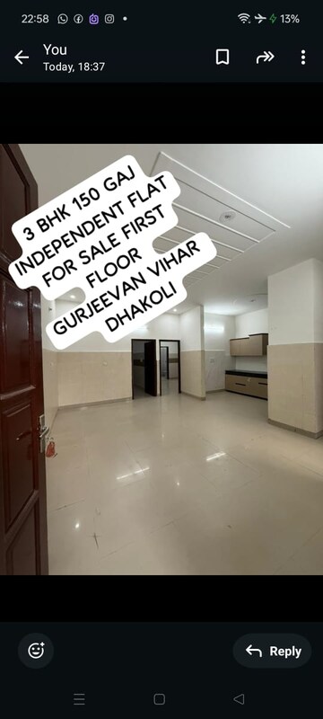 3 BHK Builder Floor For Sale in Dhakoli