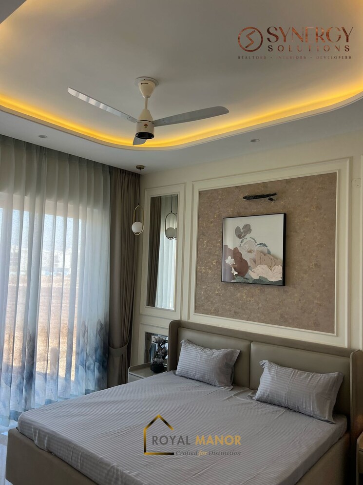 Bedroom, hermitage-centralis 3 Bedroom 1700 Sq.Ft. Apartment In Vip Road Zirakpur 9064399