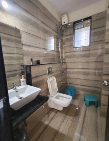 Bathroom in 3 BHK Apartment at Larkins Pride Palms, Kolshet Road – for Rent