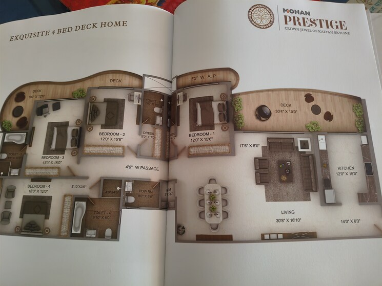 Floor Plan, mohan-altezza-phase-2 4 Bedroom 3045 Sq.Ft. Penthouse In Kalyan West Thane 9065140