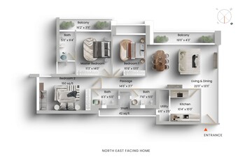 Floor Plan in 3 BHK Apartment at Oberoi Realty Exquisite, Goregaon East – for Sale