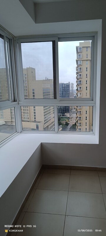 Balcony in 3 BHK Apartment at Bhartiya Nikoo Homes, Thanisandra Main Road – for Rent