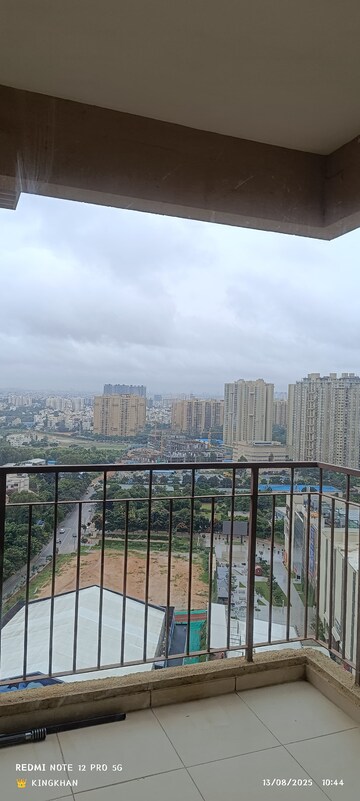 Balcony in 3 BHK Apartment at Bhartiya Nikoo Homes, Thanisandra Main Road – for Rent