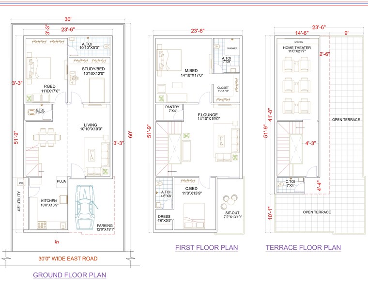 Floor Plan, krishna reddy pet 4 Bedroom 3058 Sq.Ft. Villa In Krishna Reddy Pet Hyderabad 9066289