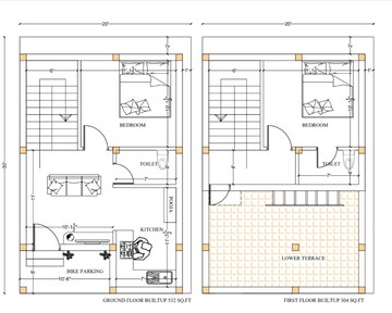 Floor Plan in 2 BHK Villa at Kelambakkam – for Sale