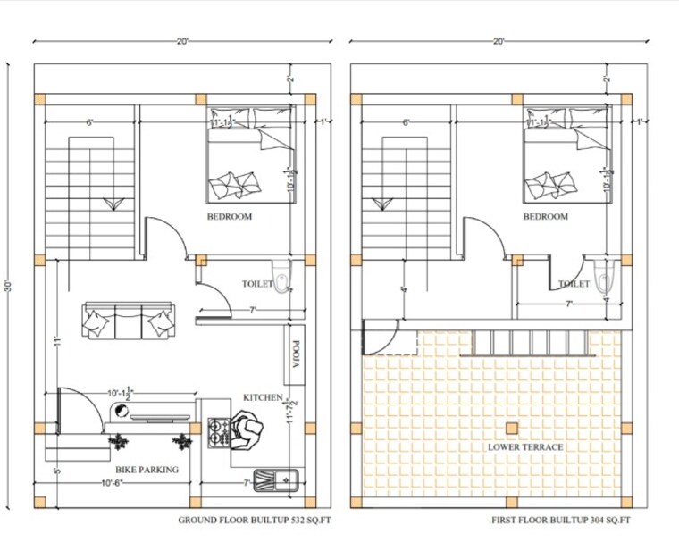 Floor Plan, kelambakkam 2 Bedroom 900 Sq.Ft. Villa In Kelambakkam Chennai 9066490