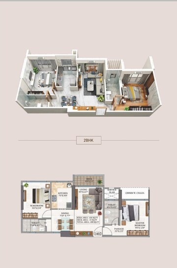 Floor Plan in 2 BHK Apartment at Goodbuild Shepherd Horizon, Andheri West – for Sale
