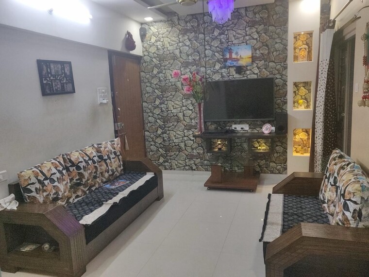 Living Room, gk-dwarka-sai 2 Bedroom 690 Sq.Ft. Apartment In Rahatani Pune 9067755