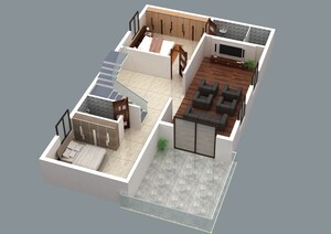 Staircase in 4 BHK Villa at Kollur – for Sale