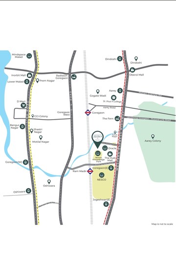 1 BHK Apartment – Map Location View at Pratha Codename Zero, Goregaon East - for Sale