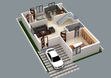 Floor Plan in 4 BHK Villa at Kollur – for Sale
