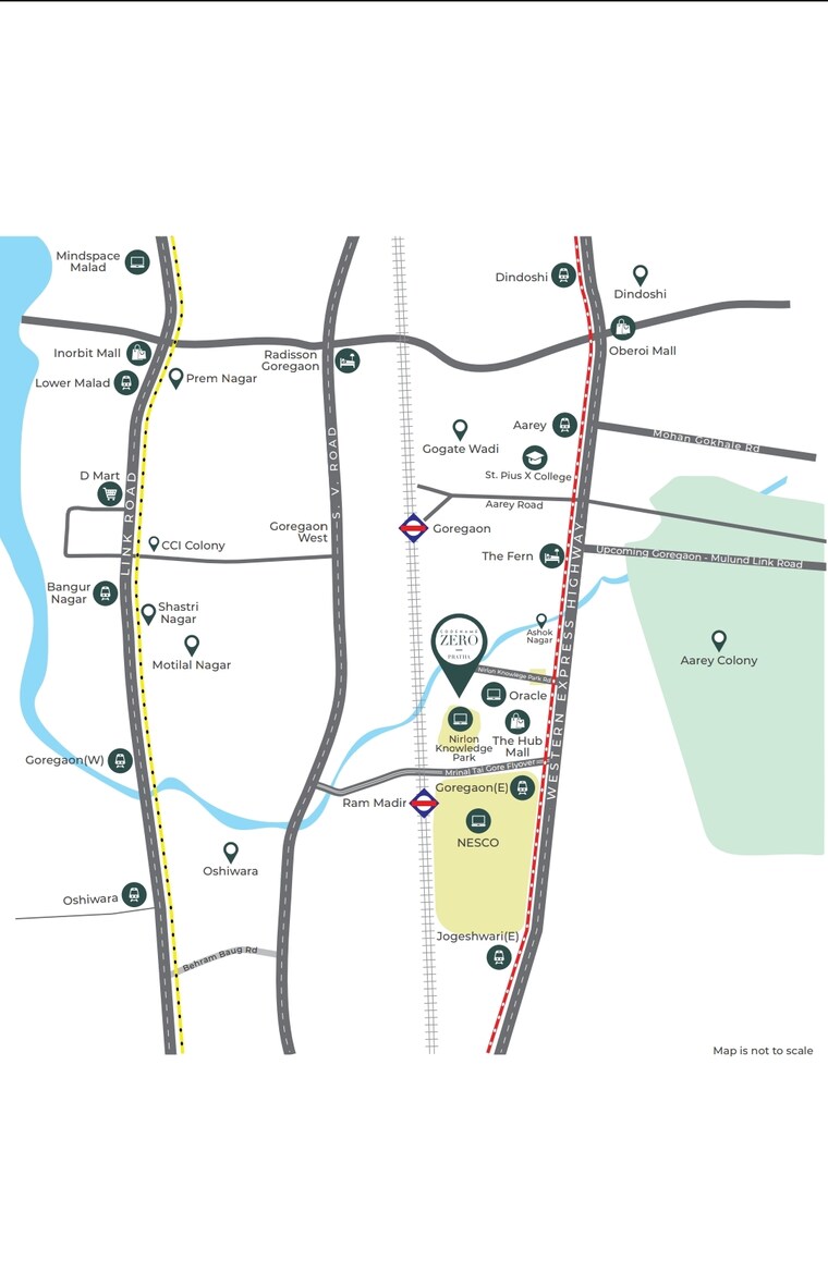 Map Location, pratha-codename-zero 2 Bedroom 626 Sq.Ft. Apartment In Goregaon East Mumbai 9068330